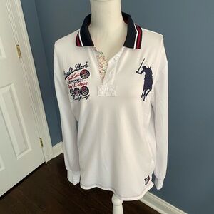Italian White Polo Long Sleeve - Women’s